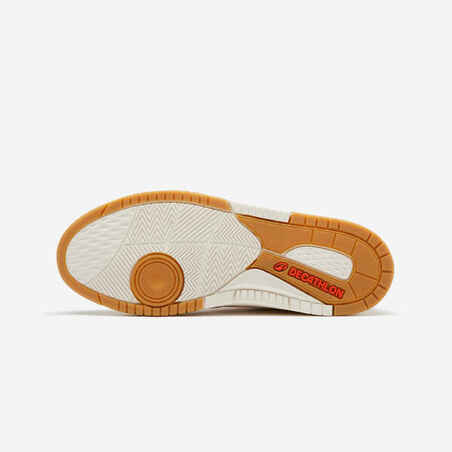 CJ80 Men's Leather Trainers - Cream and navy blue