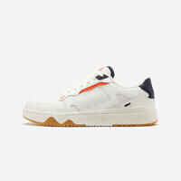 CJ80 Men's Leather Trainers - Cream and navy blue