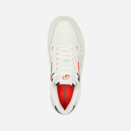 CJ80 Men's Leather Trainers - Cream and navy blue