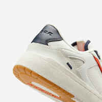 CJ80 Men's Leather Trainers - Cream and navy blue