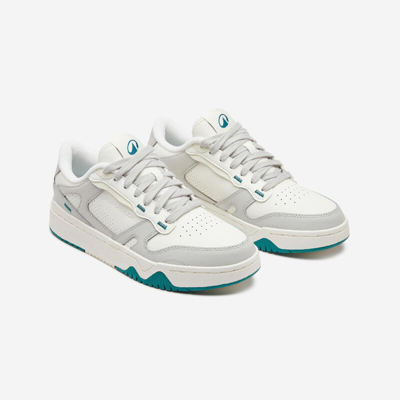 Baskets en cuir CJ80 femme gris et vert
