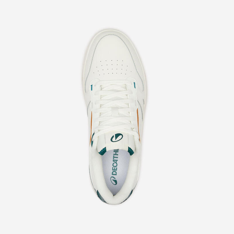 Baskets en cuir CJ80 homme écru et vert foncé