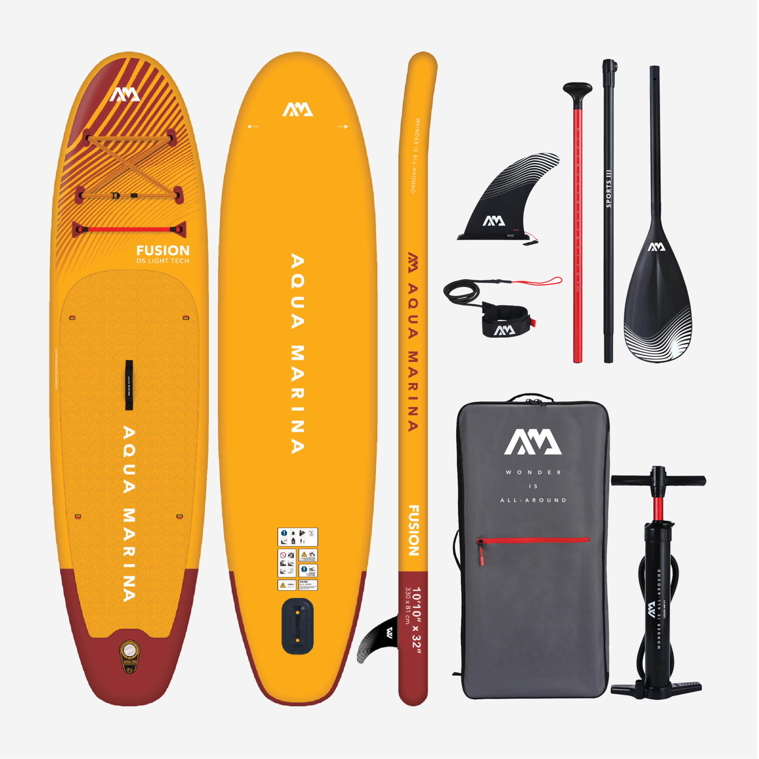 Aqua Marina Fusion stand-up paddle board package 10ft10/330cm 1/15