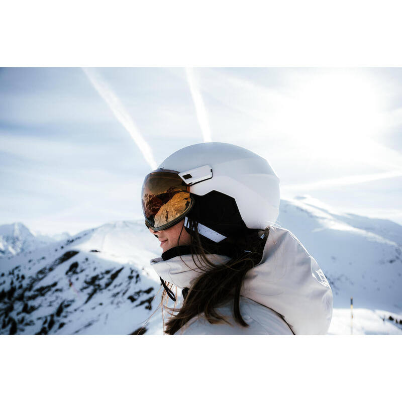 Capacete de ski com viseira adulto - PST 550 branco