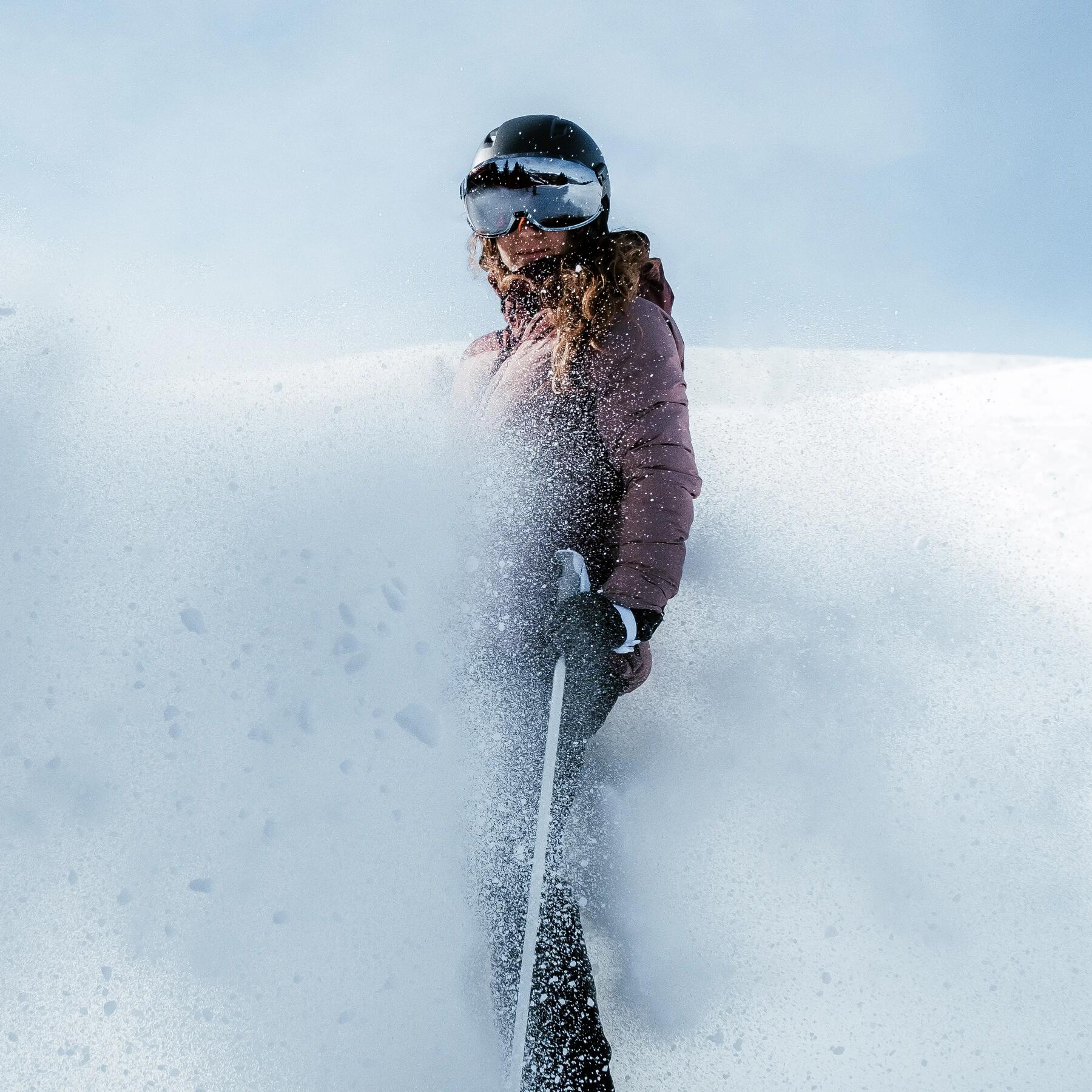 Femme ski de piste jet de neige decathlon