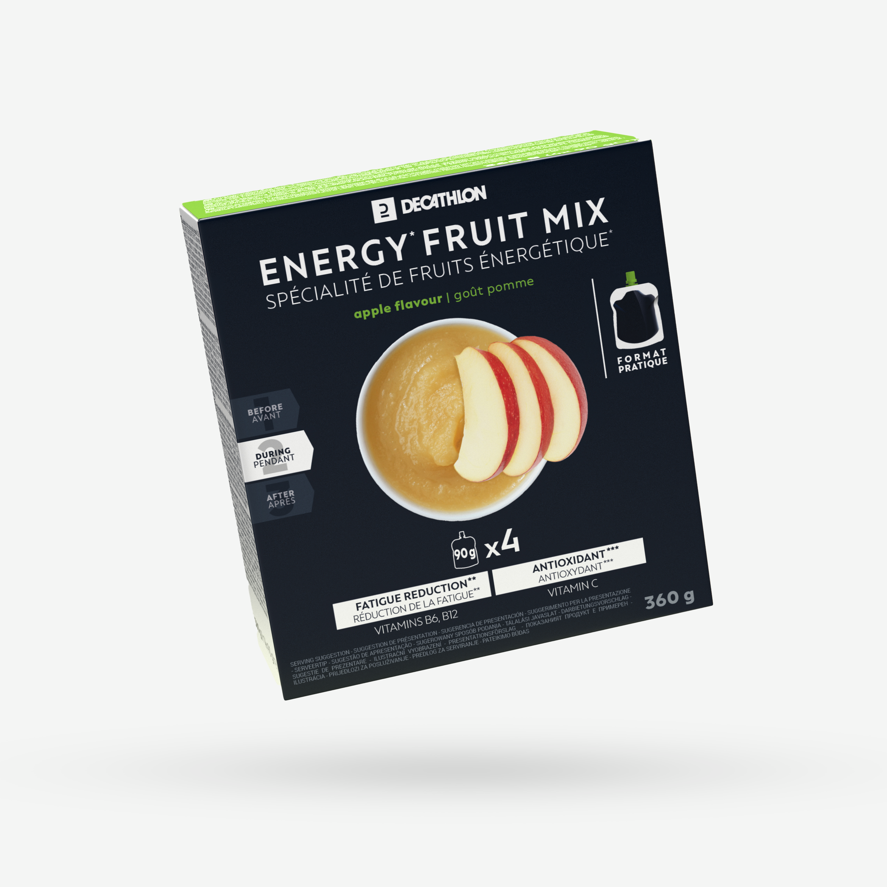 Spécialité de fruits énergétique pomme 4 x 90g - Decathlon