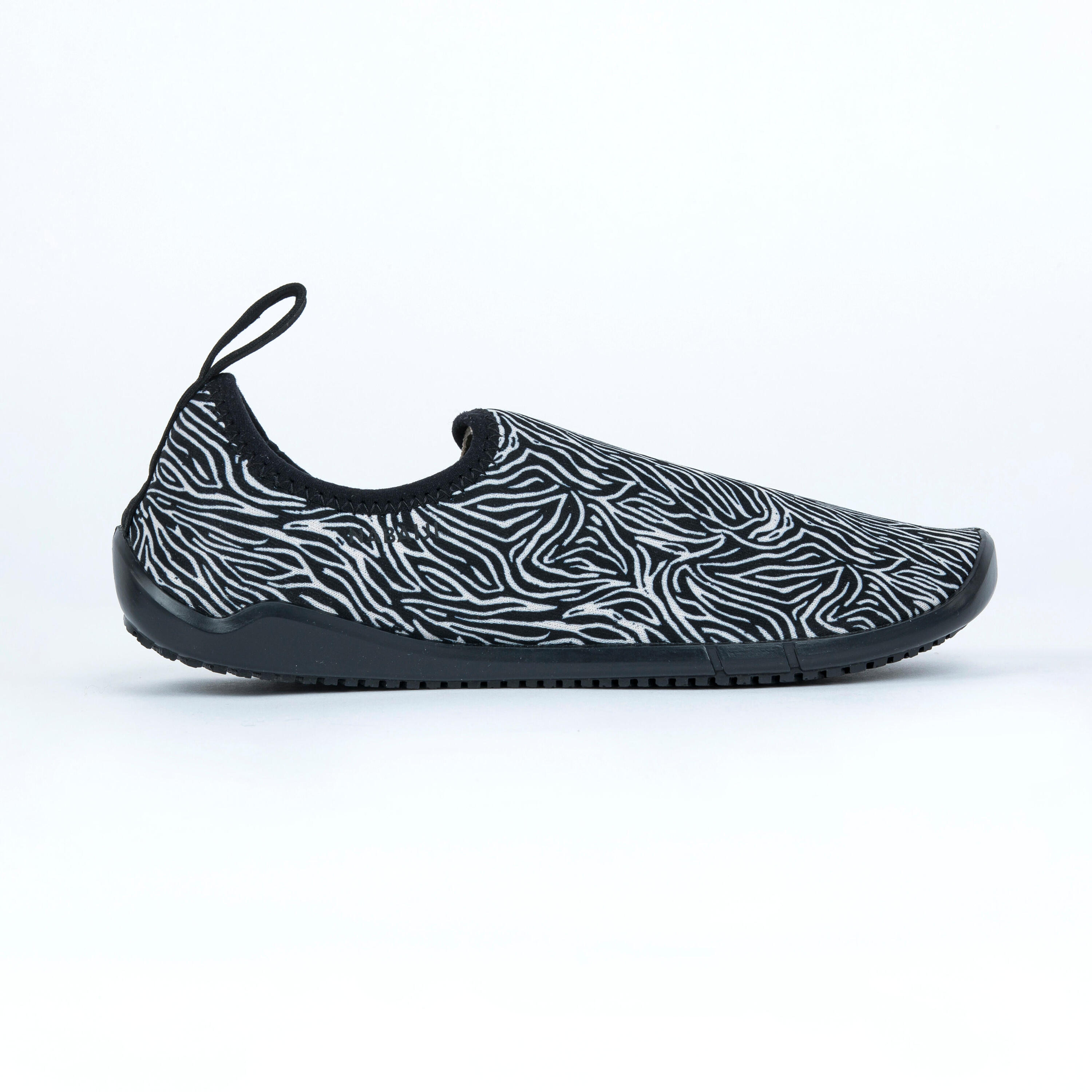Chaussures aquatiques aquagym gymshoe noir beige zebré 3/5