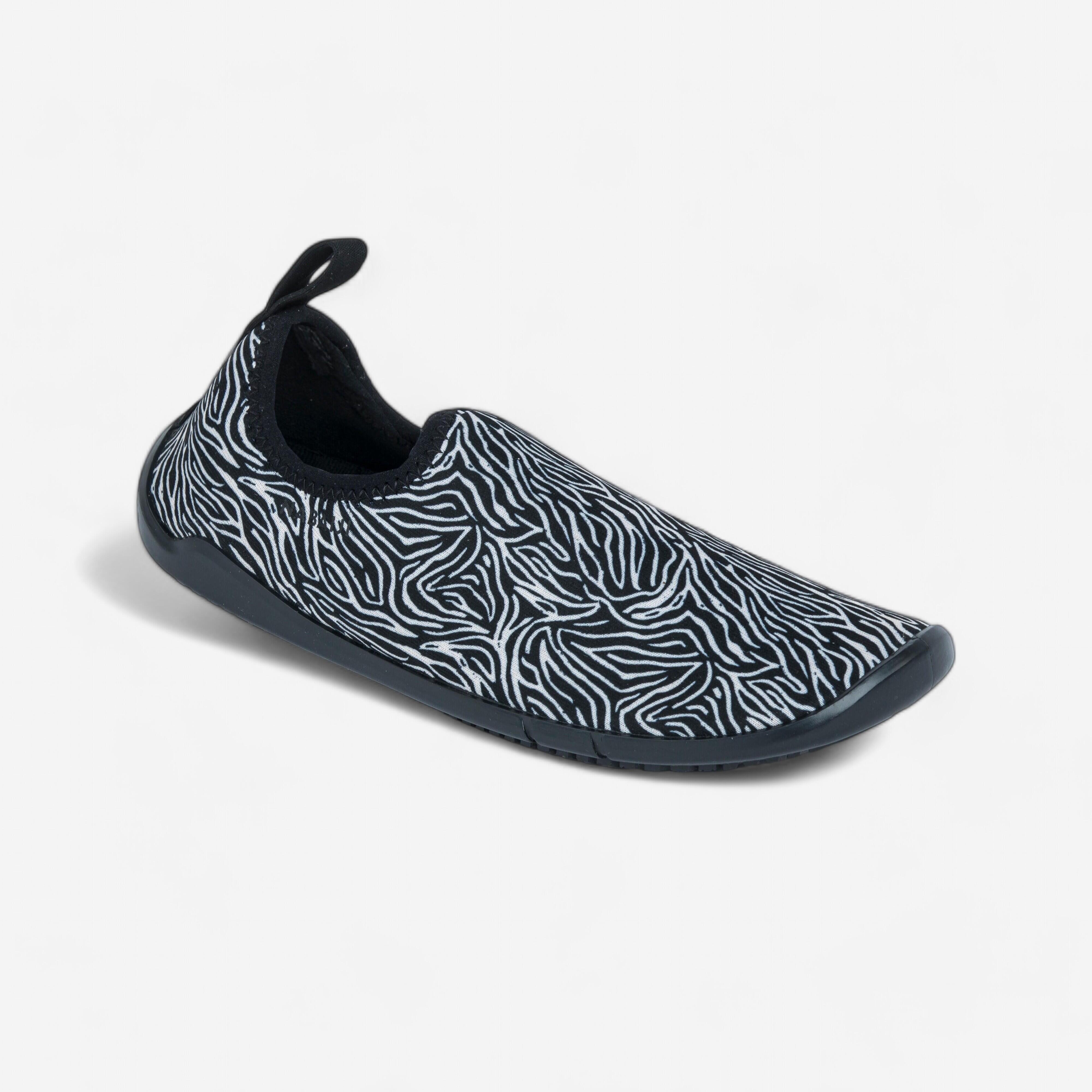 Aquagym shoes Gymshoe Black beige zebra grey