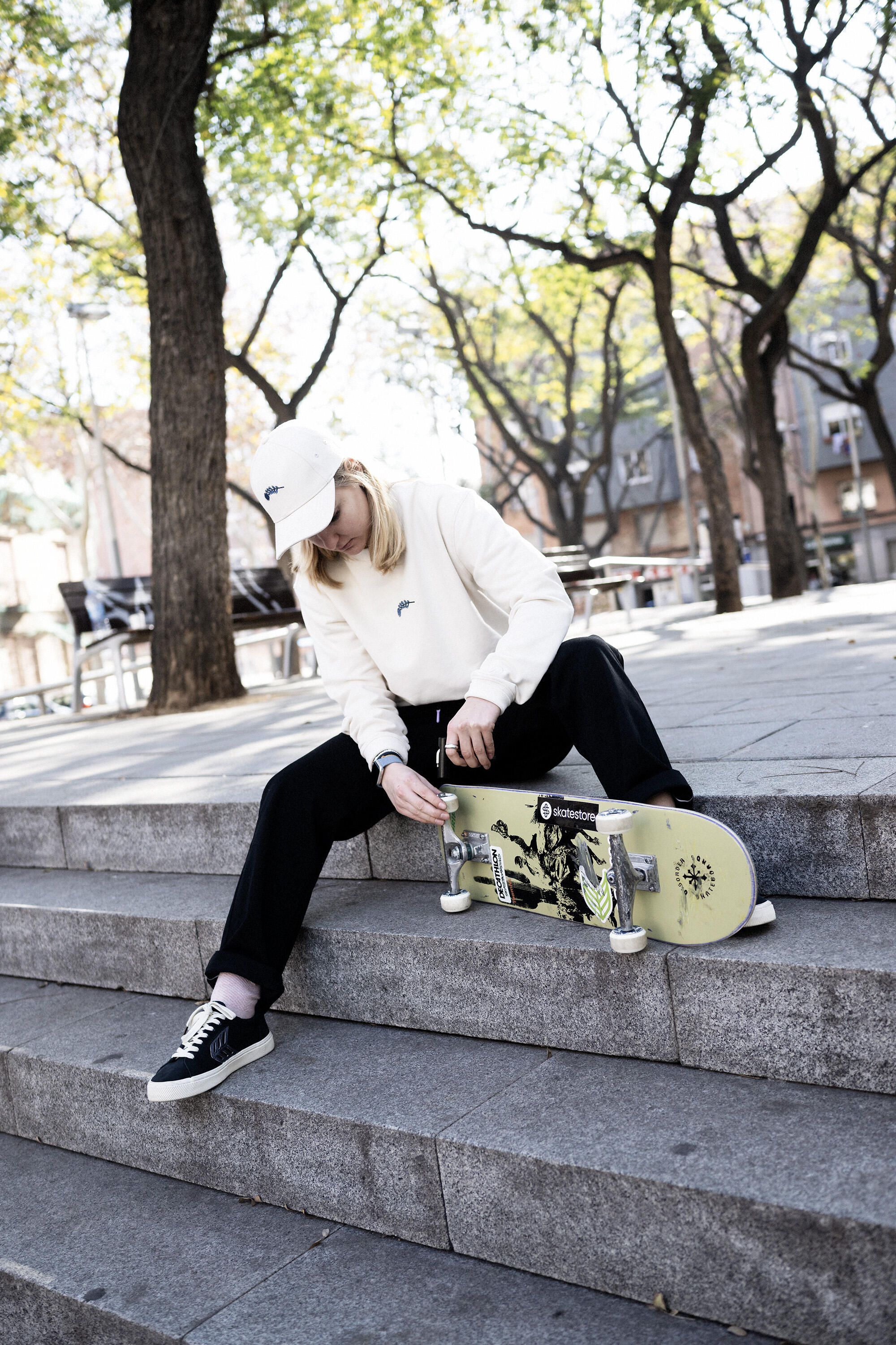 Bluza skaterska z kolekcji Roos Zwetsloot, beżowa, niebarwiona 10/16