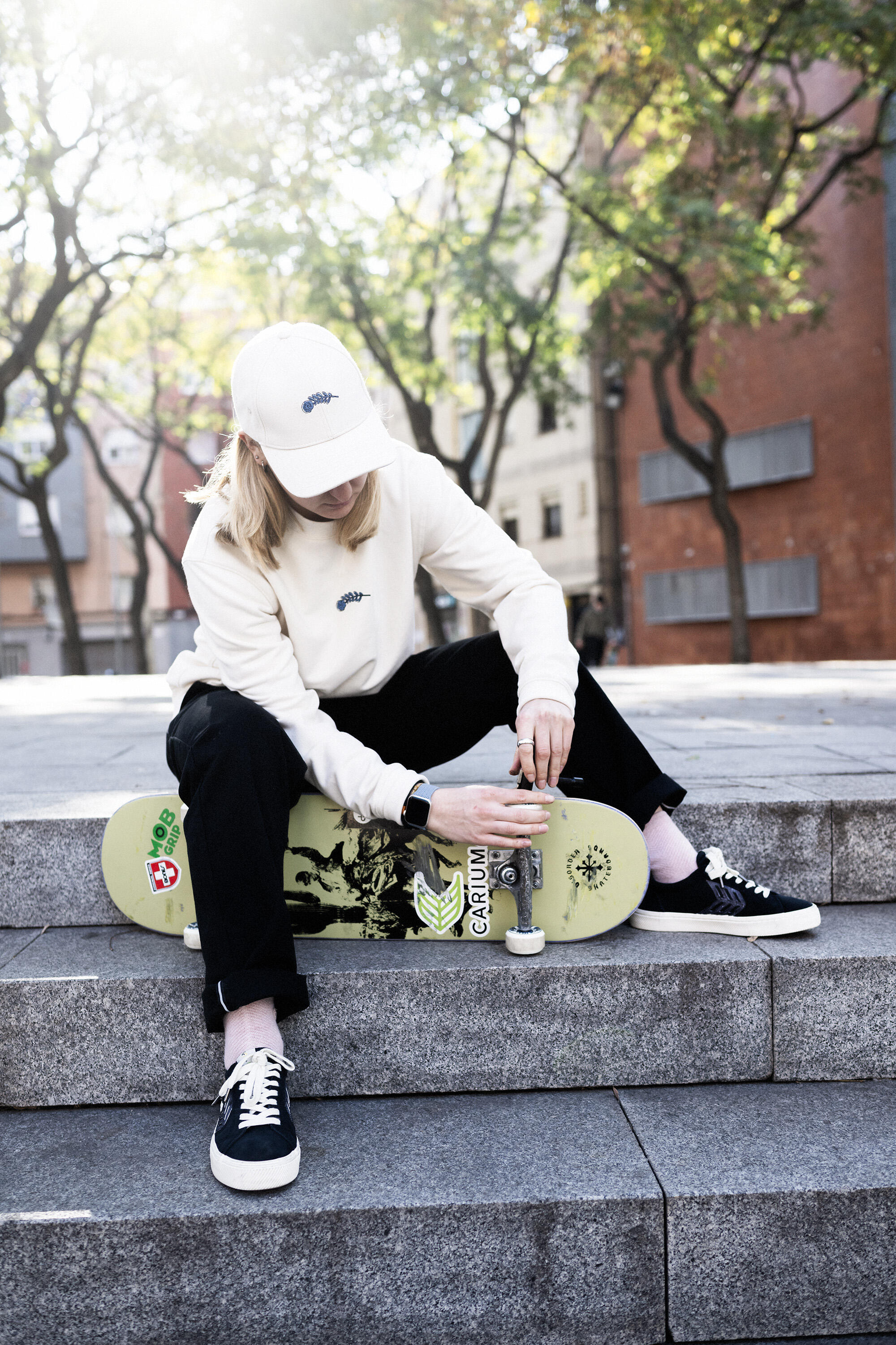 Bluza skaterska z kolekcji Roos Zwetsloot, beżowa, niebarwiona 15/16