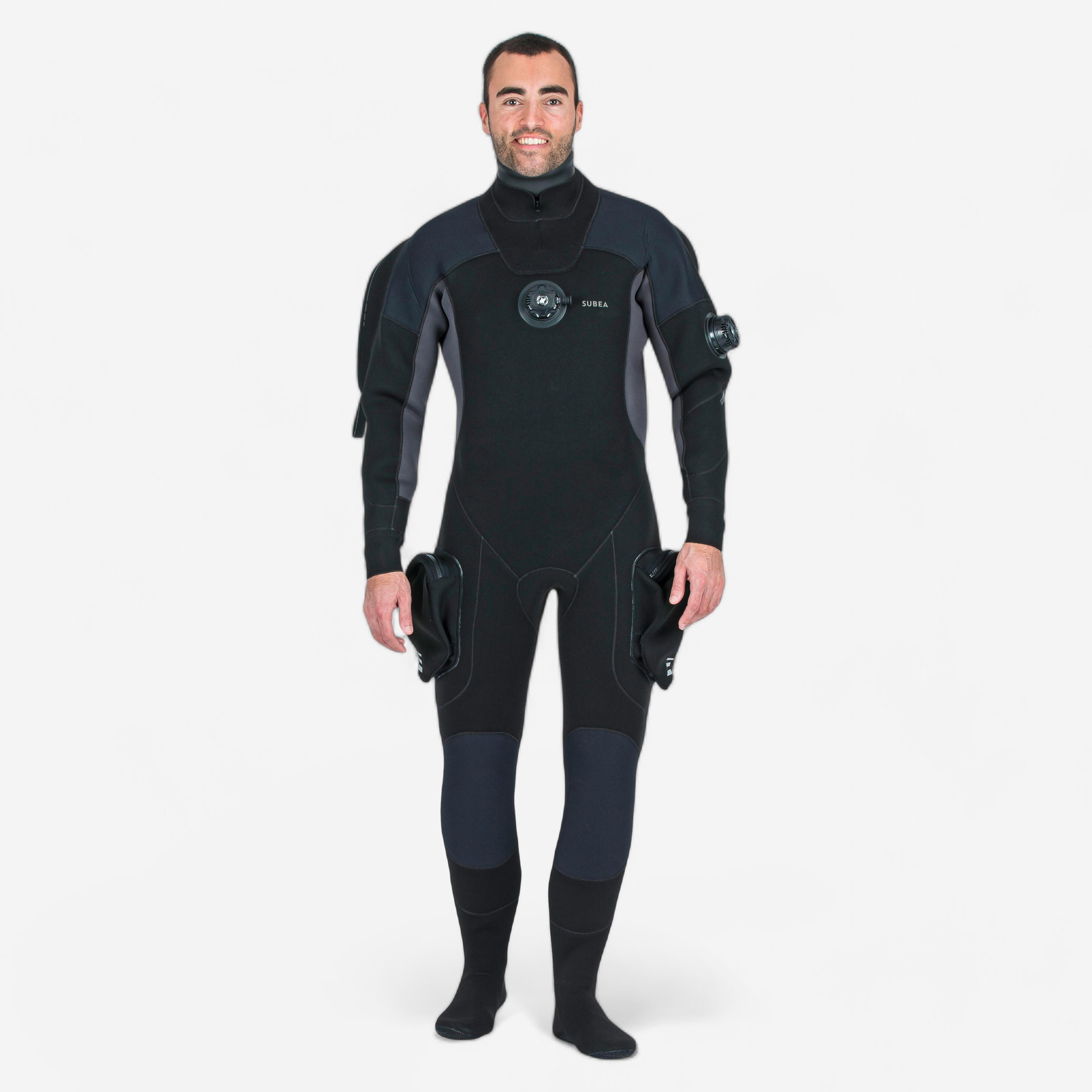 Subea - Combinaison De Plongée Sous-marine Étanche Scd 900 5 Mm - Combinaison Néoprène - Snorkeling Plongee Chasse Ss Apnee - Gris-noir - 44l - Decathlon