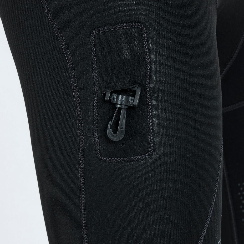 Men's scuba diving 5 mm neoprene wetsuit SCD 900 black khaki