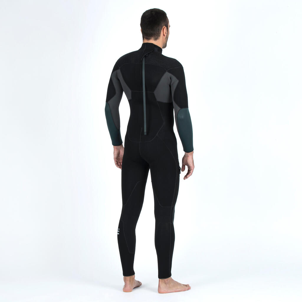 Men's scuba diving 5 mm neoprene wetsuit SCD 900 black khaki