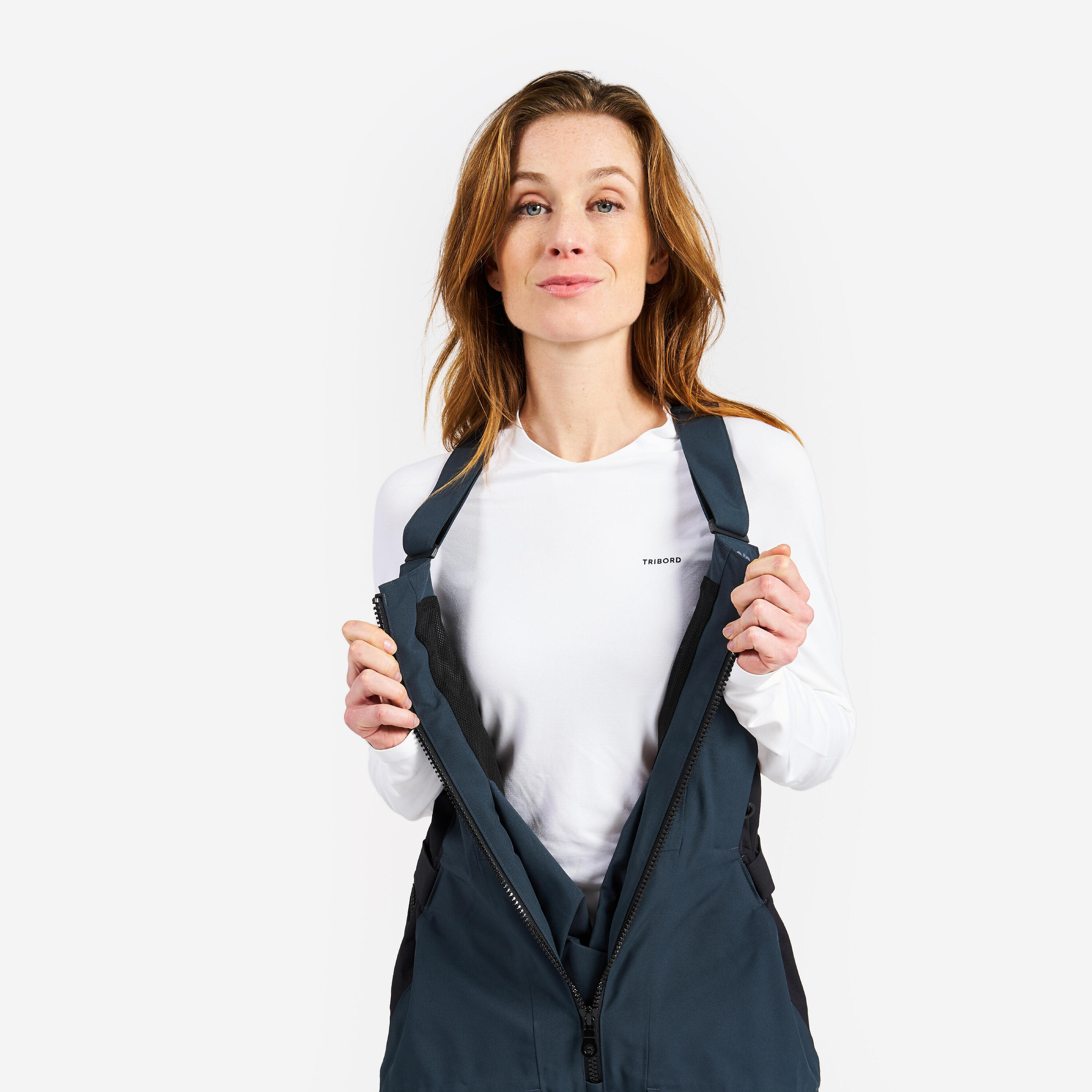 Salopette de quart voile femme - salopette 500 grise foncé 7/13