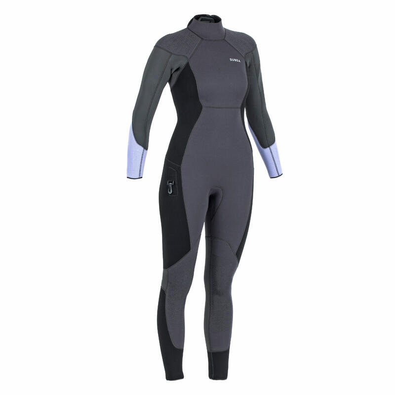 Dameswetsuit SCD 500 neopreen 5 mm zwart/paars