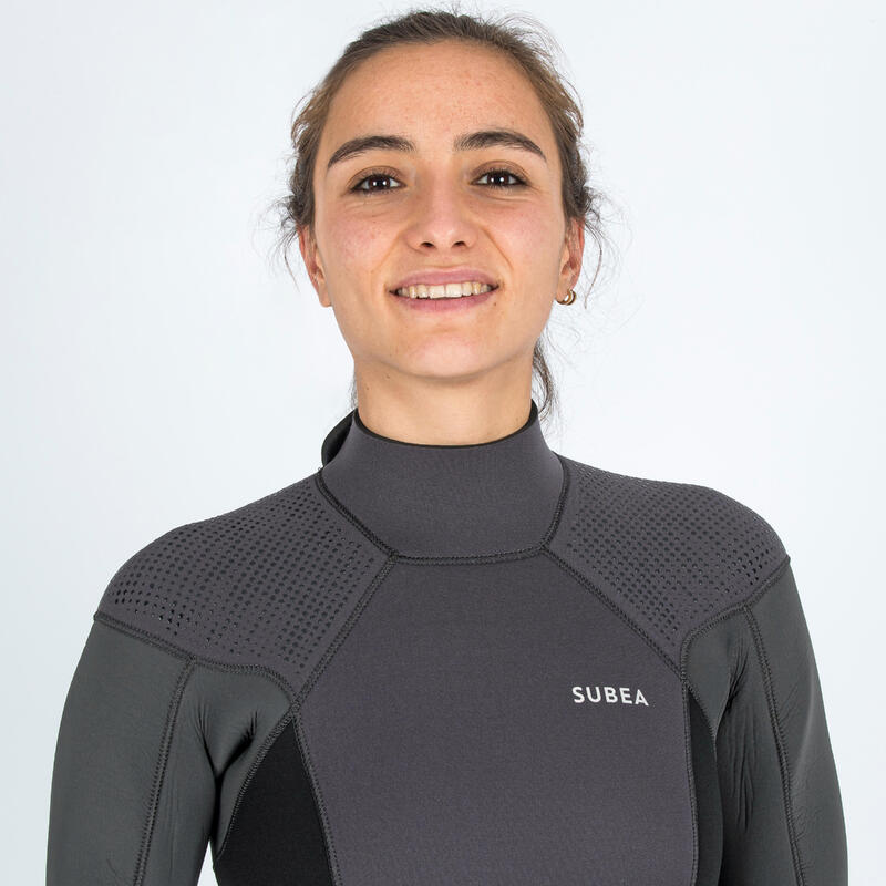 Women's scuba diving 5 mm neoprene wetsuit SCD 500 Lilac black