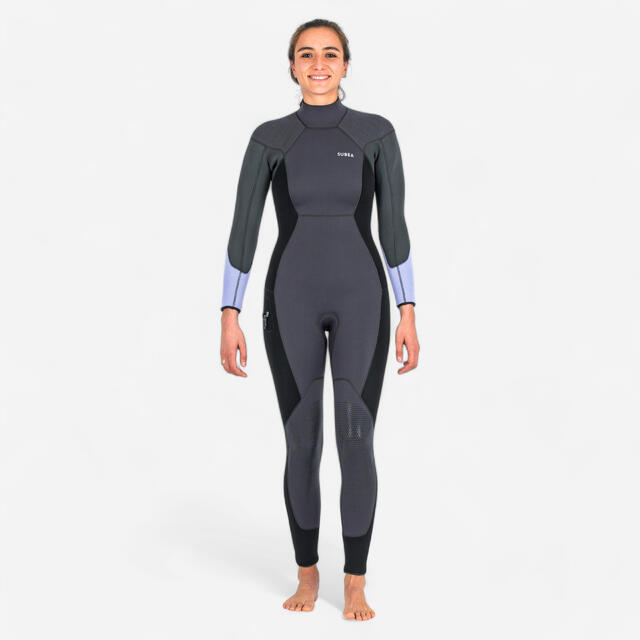 Neoprenanzug Tauchen Damen 900 5 mm schwarz/lila