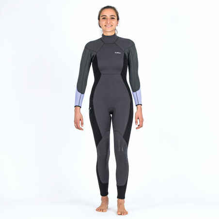 Women's scuba diving 5 mm neoprene wetsuit SCD 500 Lilac black