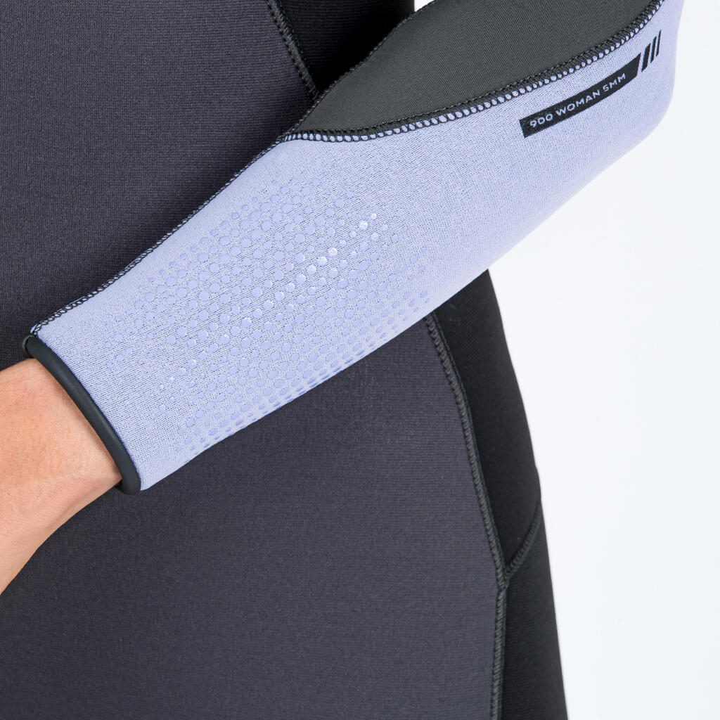 Žensko neoprensko odelo debljine 5 mm za ronjenje s bocom SCD 900 crno