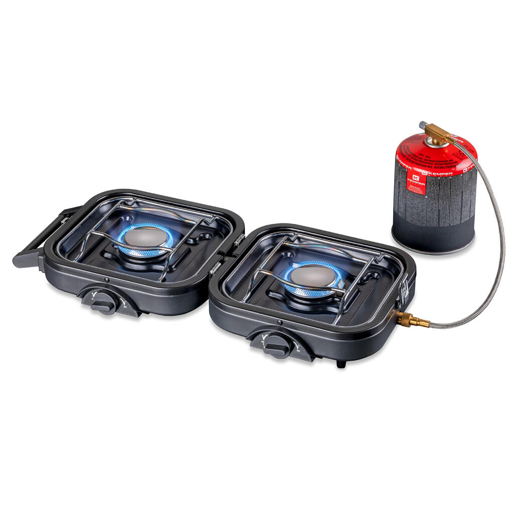 2-burner camping stove - portable and foldable