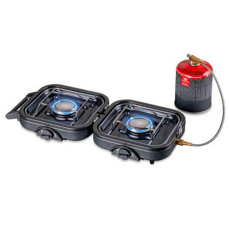 2-burner camping stove - portable and foldable