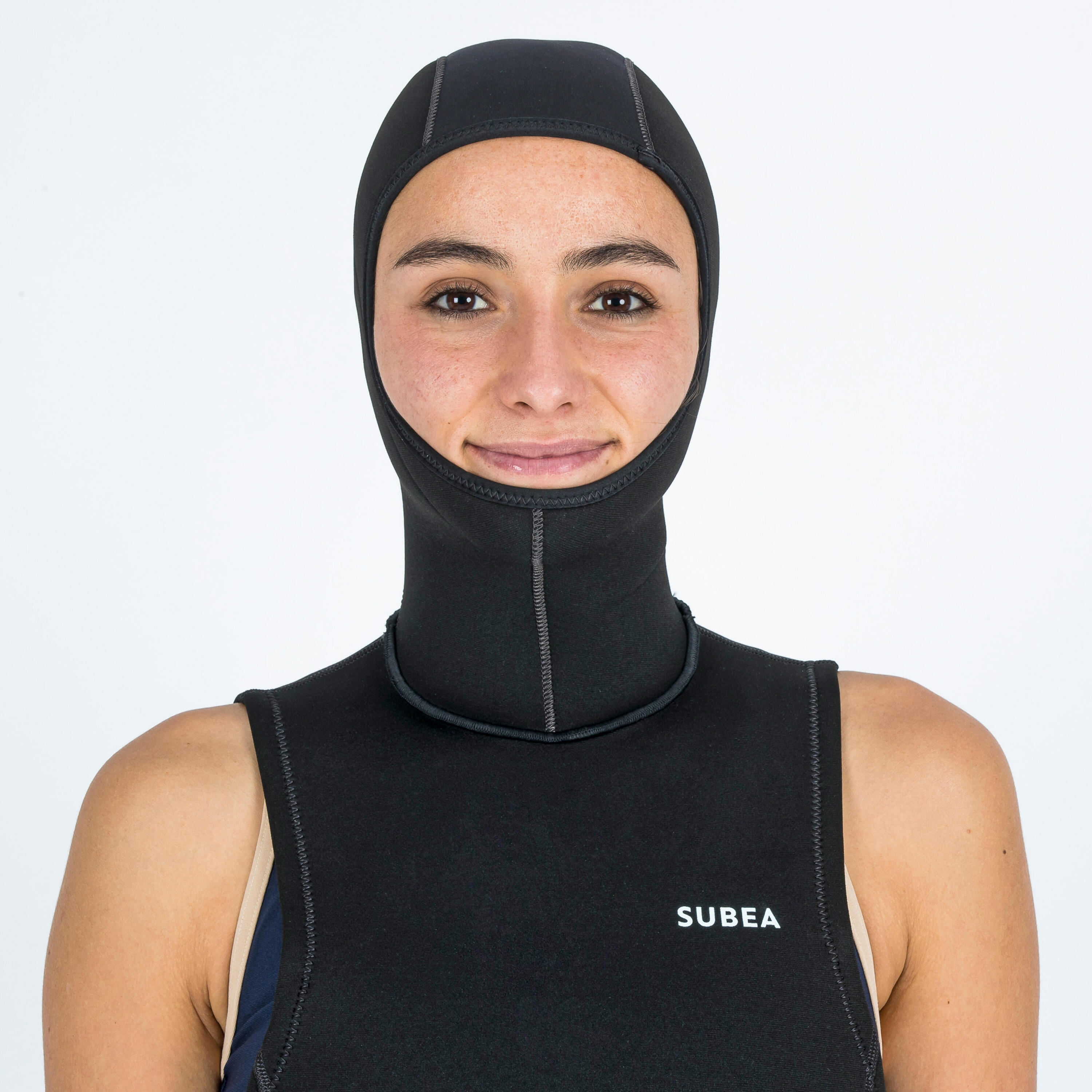 Diving top with hood 3/2 mm neoprene - Black/Grey 5/8