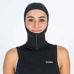 Diving top with hood 3/2 mm neoprene - Black/Grey