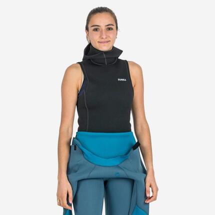 Top plongée avec cagoule néoprène 3/2mm - Noir/Gris
