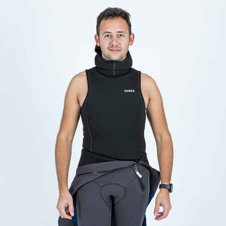 Diving top with hood 3/2 mm neoprene - Black/Grey