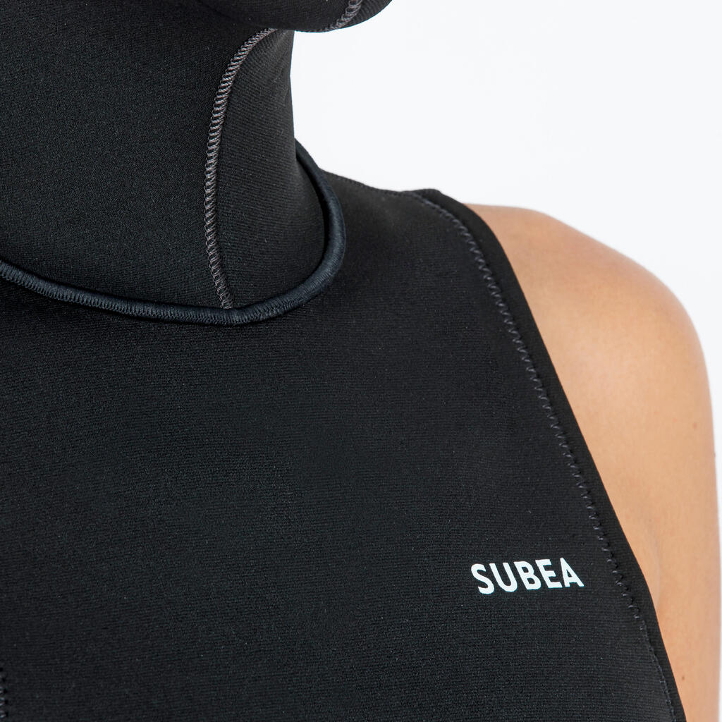 Neoprentop mit Kopfhaube Tauchen Neopren 3/2 mm - SCD schwarz/grau