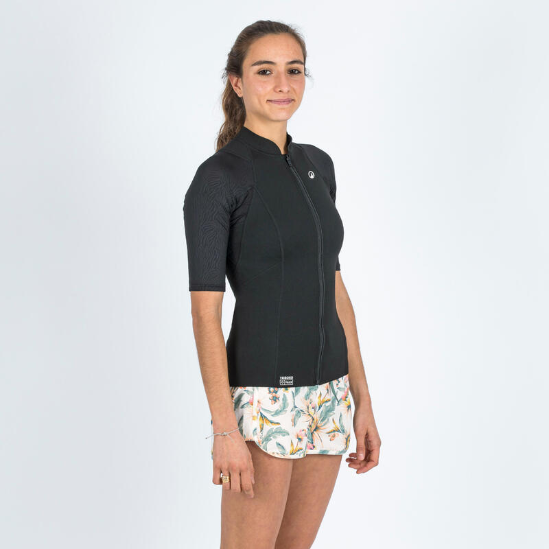 Tricou anti UV Yulex 100 1.5mm Negru Damă