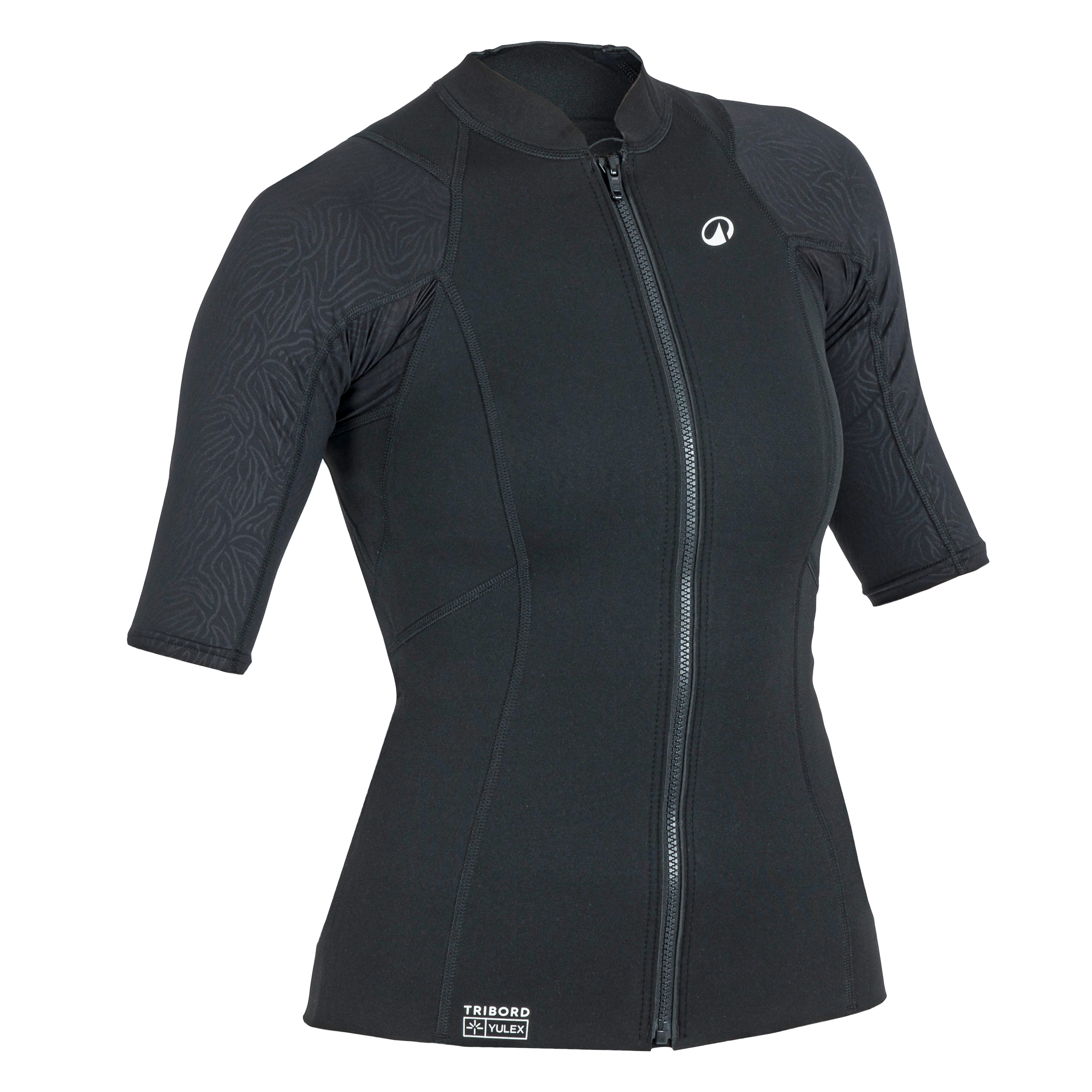 DECATHLON Dámsky neoprénový top Yulex 100 1,5mm proti UV žiareniu s krátkym rukávom čierny M · záber 11