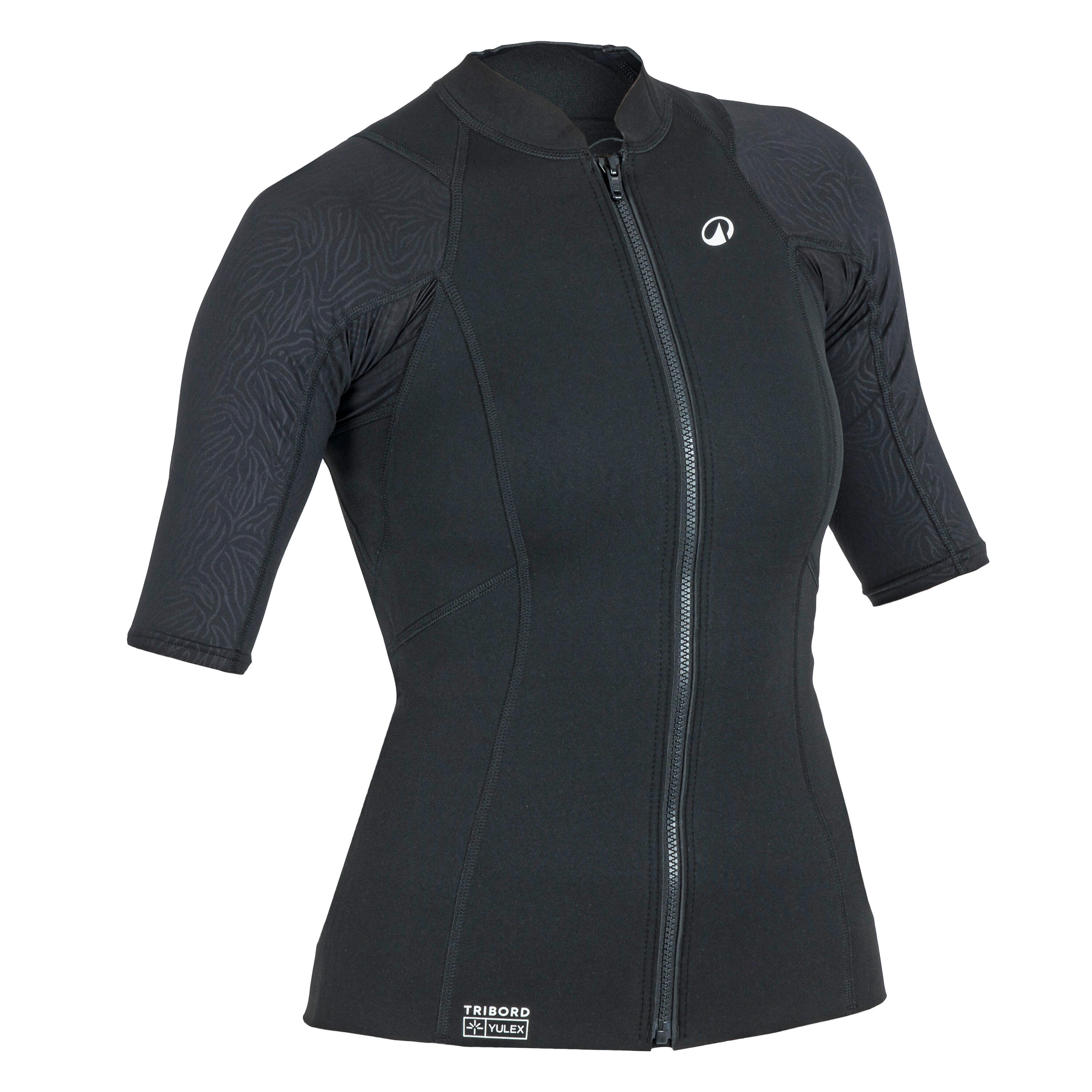Top anti uv manches courtes femme Yulex 100 1.5mm noir 10/13