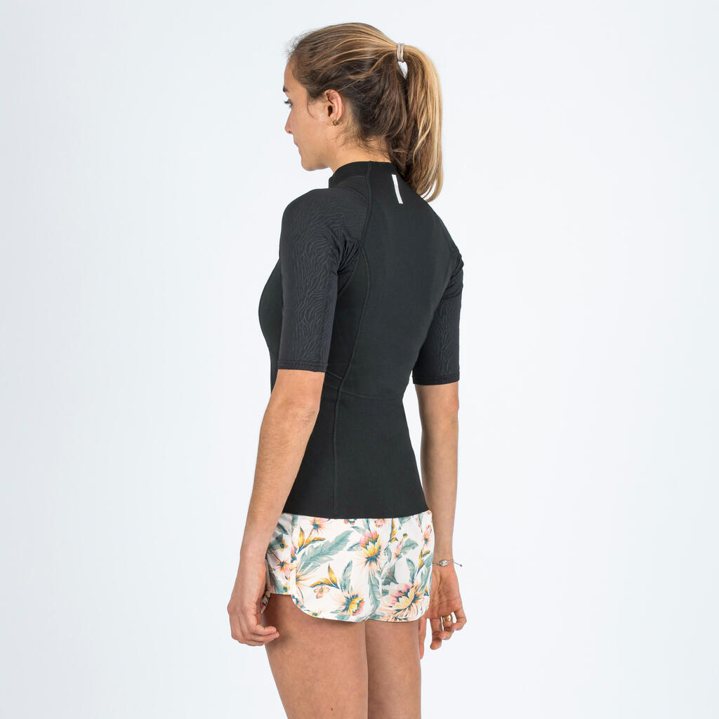 Moteriški nuo UV saugantys trumparankoviai neopreno marškinėliai „Yulex“, juodi