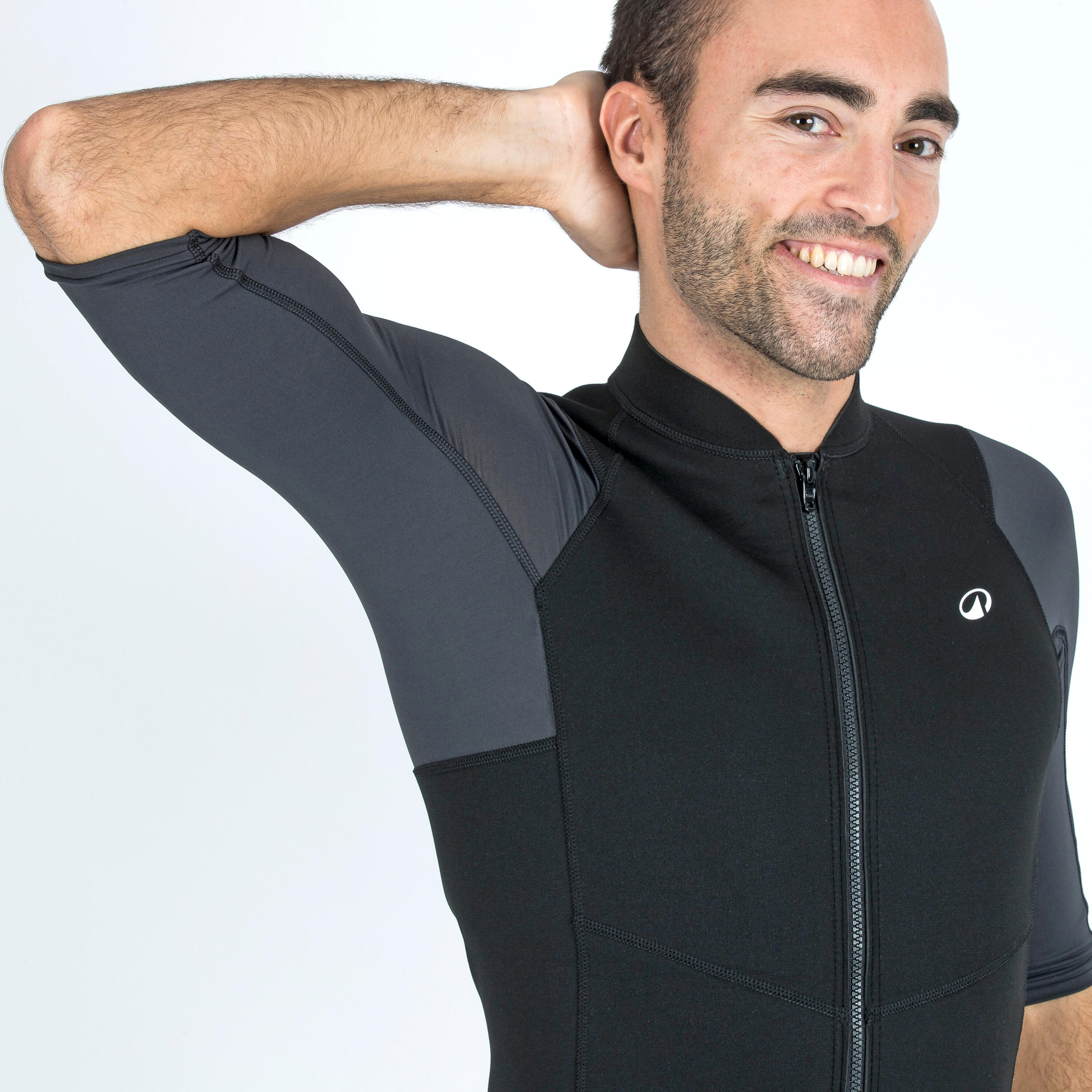 Maglia anti-UV uomo YULEX 100 1,5 mm nera 7/14