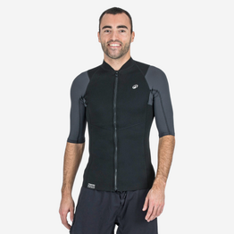 Top anti uv manches courtes homme yulex100  1.5mm - noir