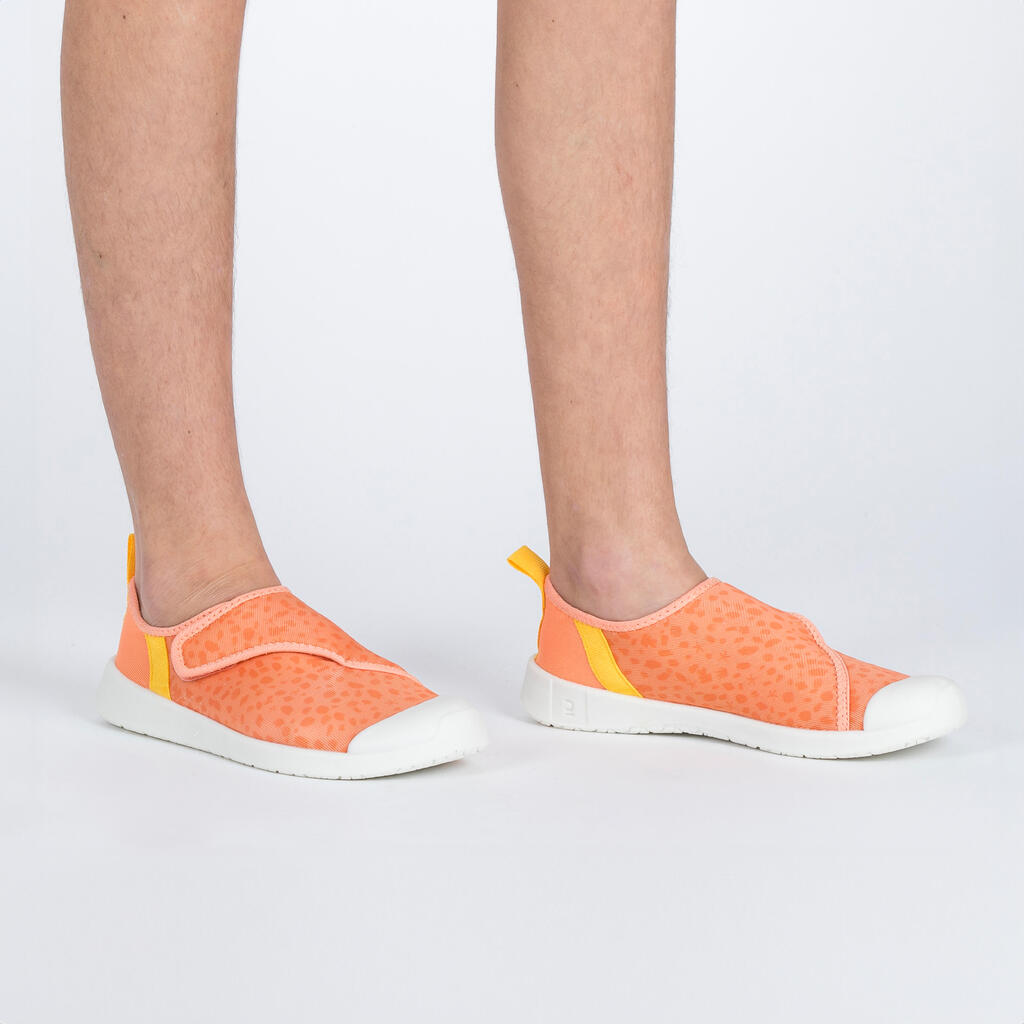 Chaussures aquatiques avec scratch Enfant - Aquashoes 120 abricot