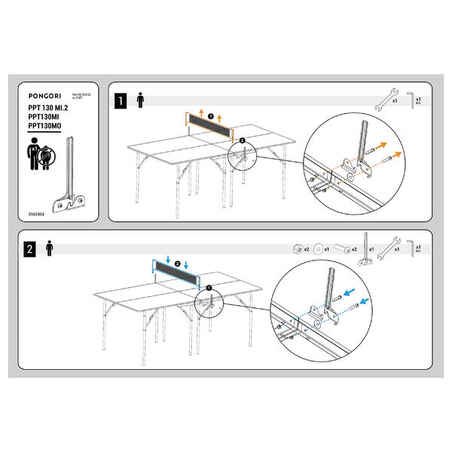 Set of Two Posts for the Size Medium Table Tennis Tables