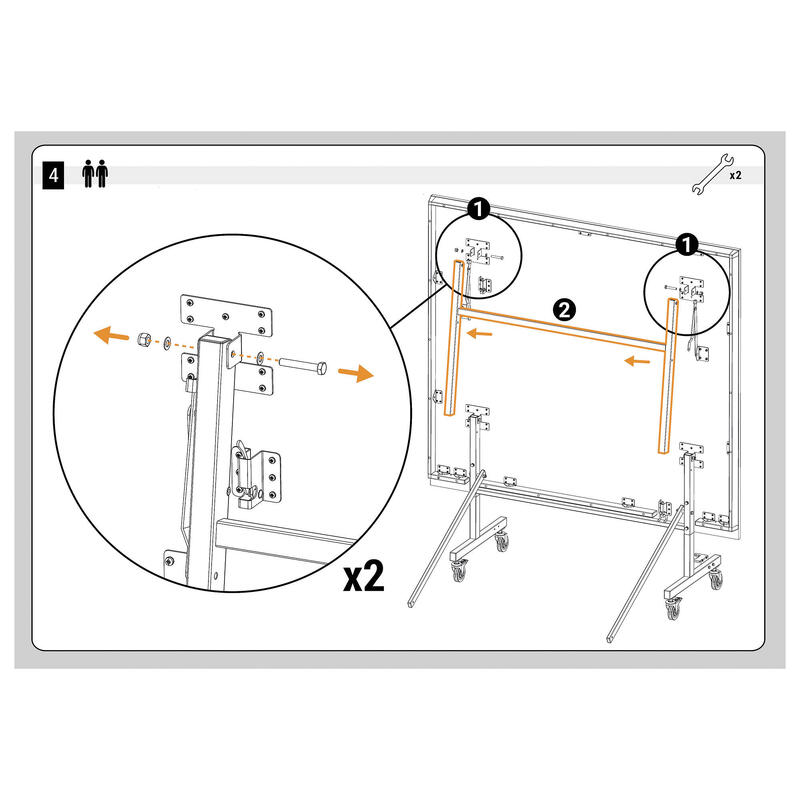 H-Fuss (Spielerseite) für Tischtennisplatten TTT130 und TTT130.2