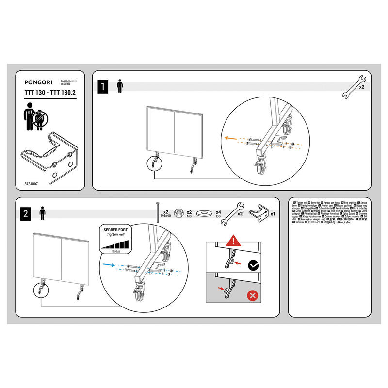 Peça de fixação para mesa de Ping Pong PONGORI TTT 130 e TTT 130.2