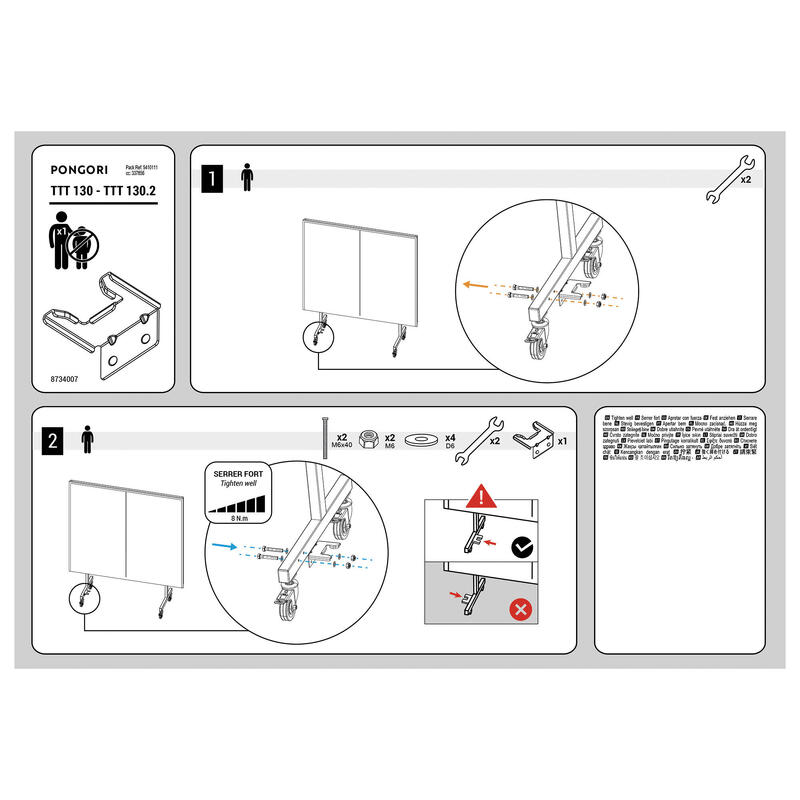 Pièce d'accostage pour table de tennis de table TTT130, TTT130.2 et TTT530