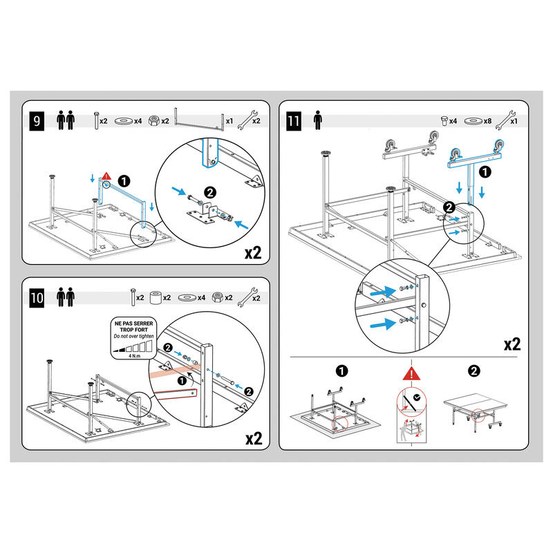 Pata en H lado red para mesa de ping pong TTT130 y TTT130.2