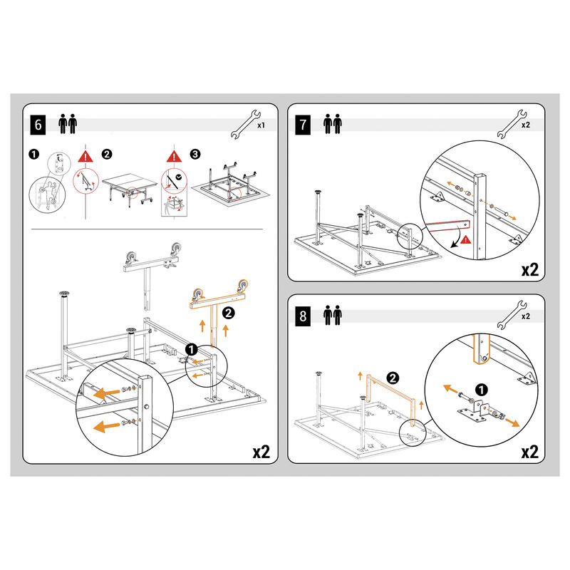 Pata en H lado red para mesa de ping pong TTT130 y TTT130.2