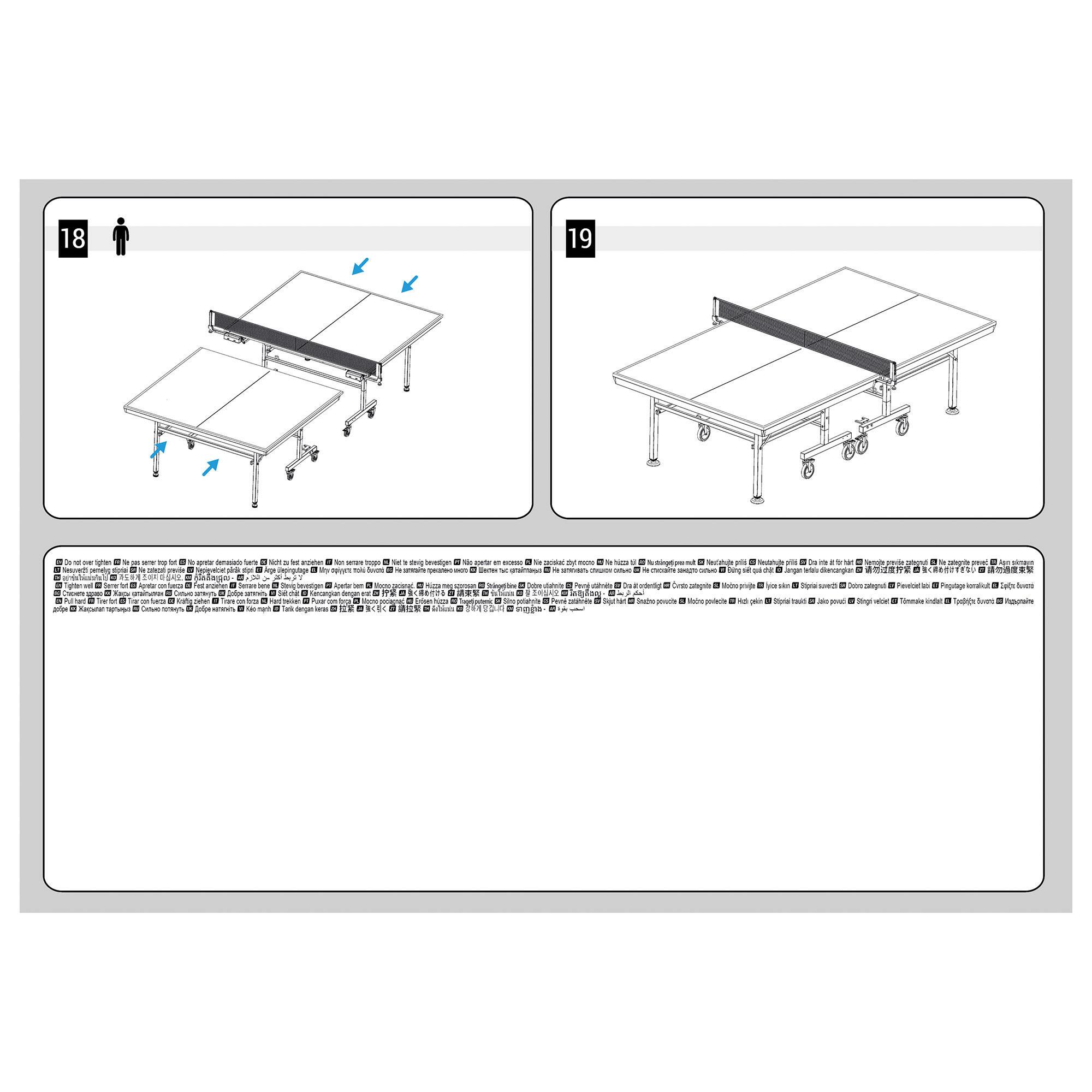 Gamba ad H lato rete per tavoli da ping pong TTT130 e TTT130.2