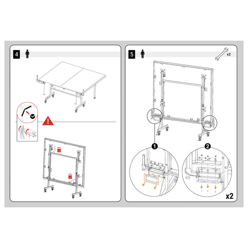 Pata en H lado red para mesa de ping pong TTT130 y TTT130.2