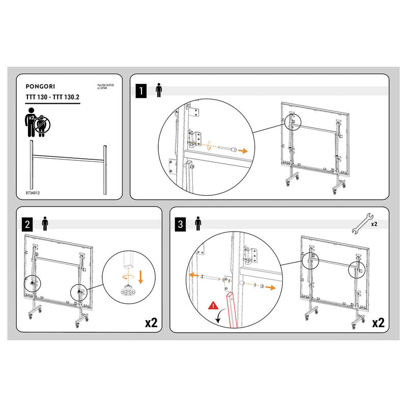 Pé em forma de H (lado jogador) para mesa de ping pong TTT130 e TTT130.2