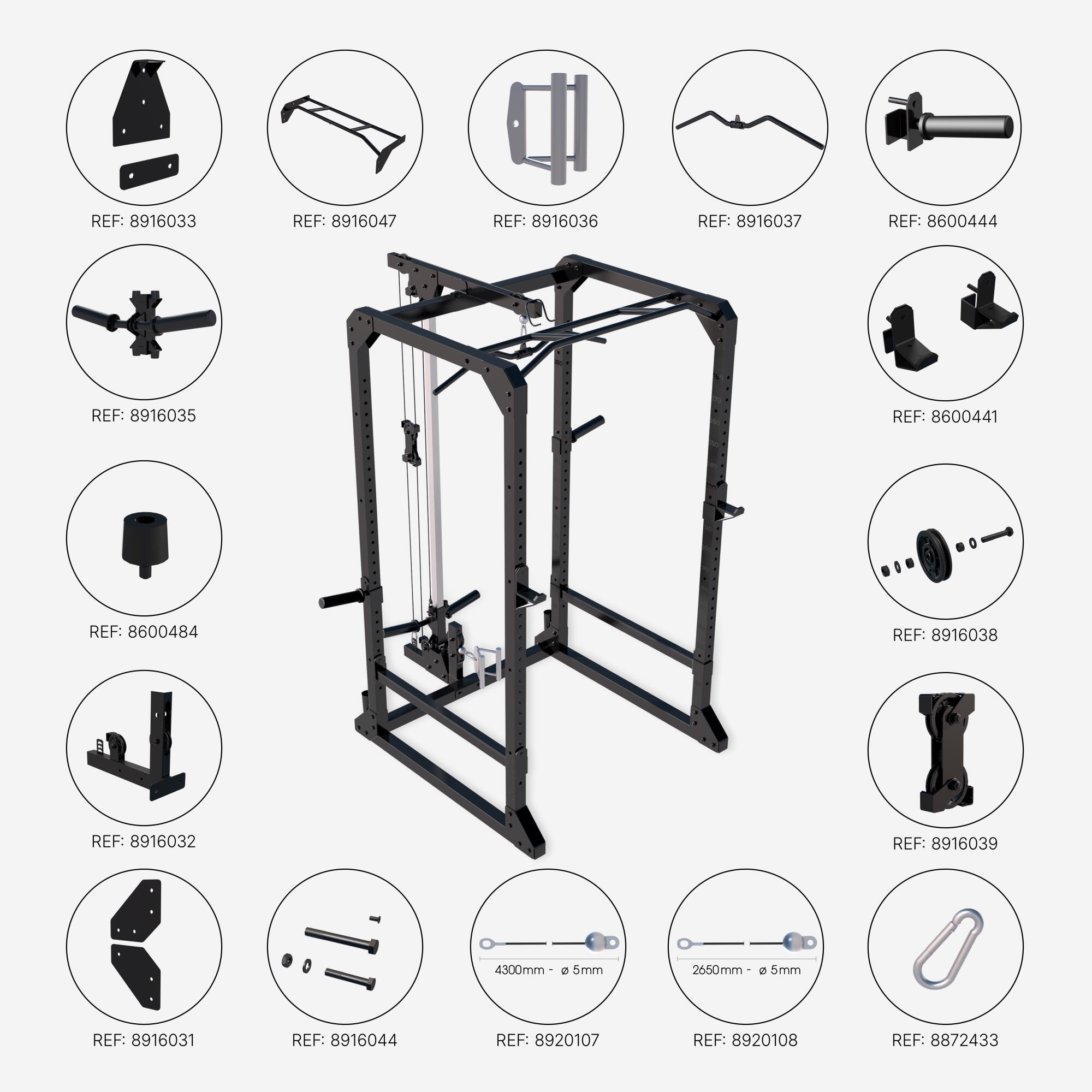 Multi-purpose weight training cage, Power Rack 900 - Decathlon
