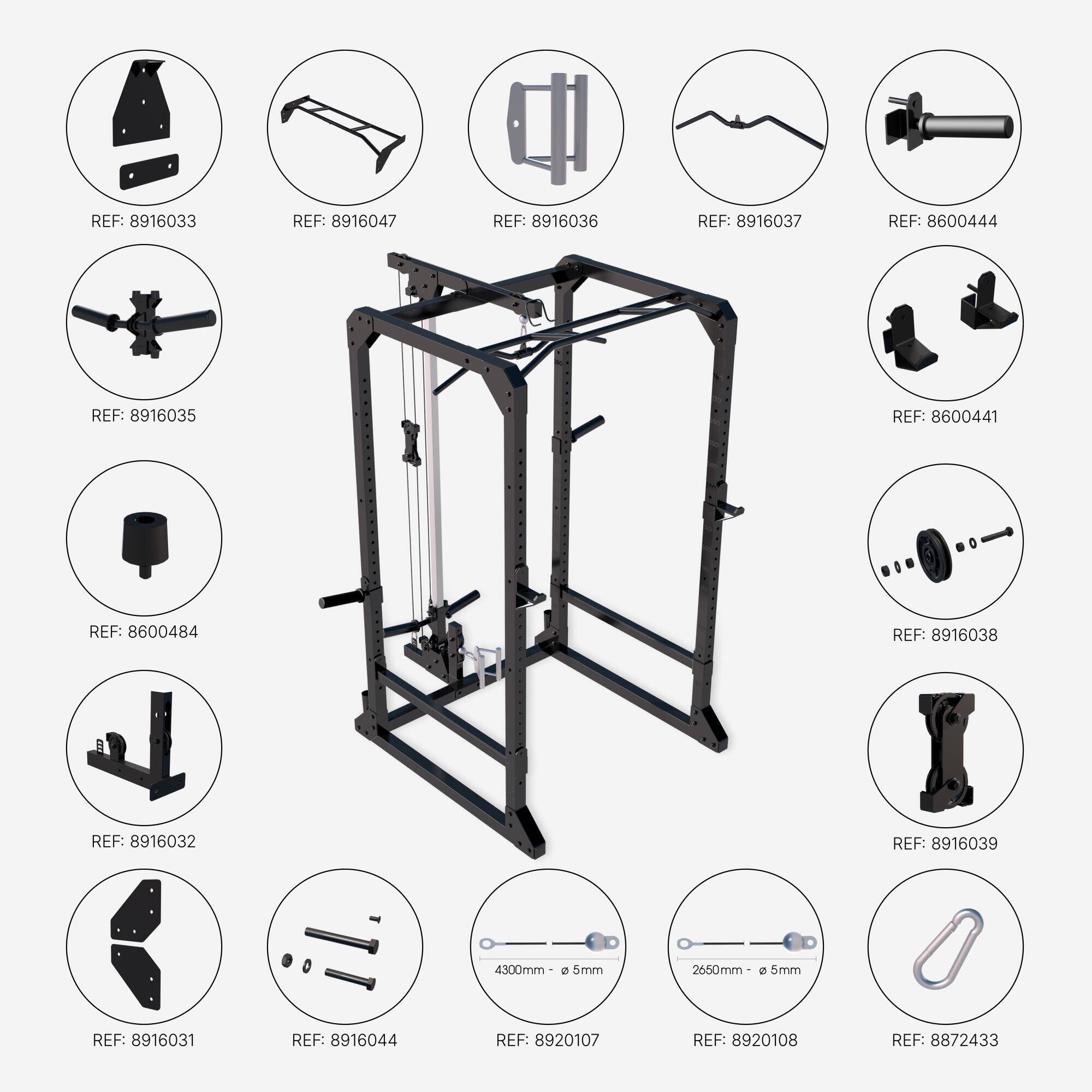 Weight Training Cage Power Rack 900 -  4
