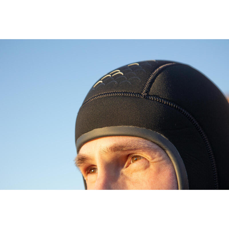Geacă activități sportive submarine neopren întărit 7mm SPF 900 Negru Bărbați