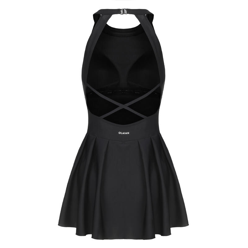 Women's 1-piece skirt swimsuit - CN Amber - BLACK